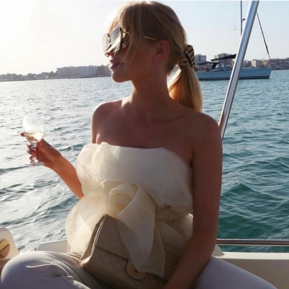 ZARA Floral Organza Front Bow Top M - Picture 4 of 6